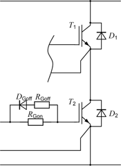 Figure 5. Separate turn-on and turn-off resistors